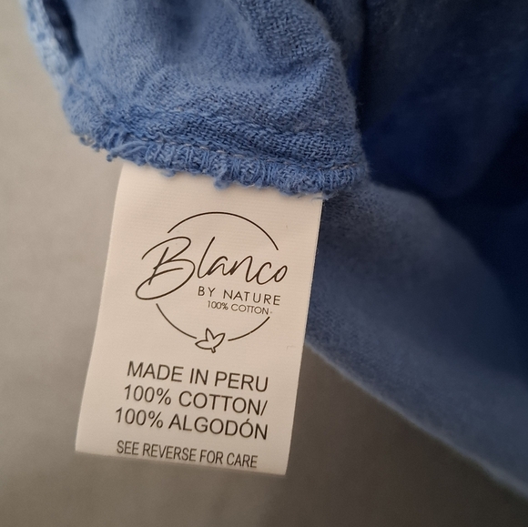 Blanco by Nature Ella Embroidered Halter Top Blue 100% Cotton Size Small - Picture 8 of 12